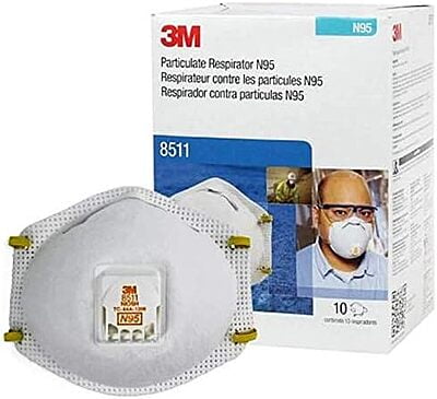 3M 8511 Particulate Respirator ,N95, Cool flow, Pack of 10
