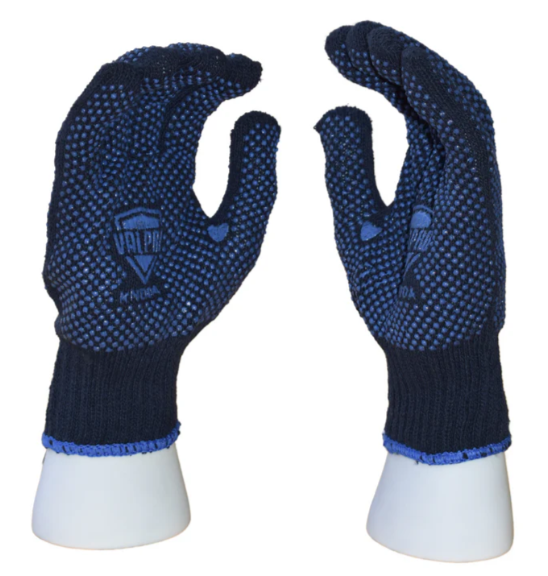 Valpro Double side dotted gloves blue , Pack of 12