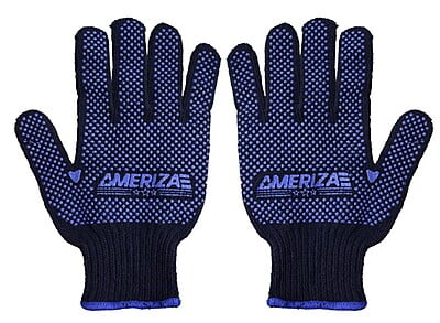 Double side dotted gloves blue Ameriza, Pack of 12