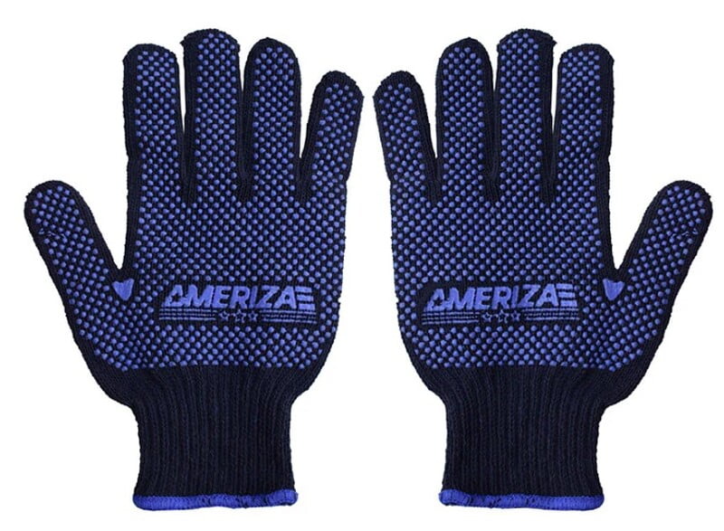 Double side dotted gloves blue Ameriza, Pack of 12 Double side dotted gloves blue Ameriza, Pack of 12