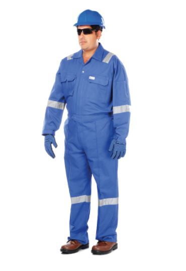 COVERALL 100% COTTON WITH REFLECTIVE TAPE