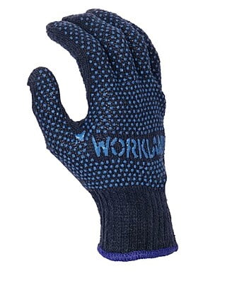 Double side dotted gloves blue, pack of 12 Workland